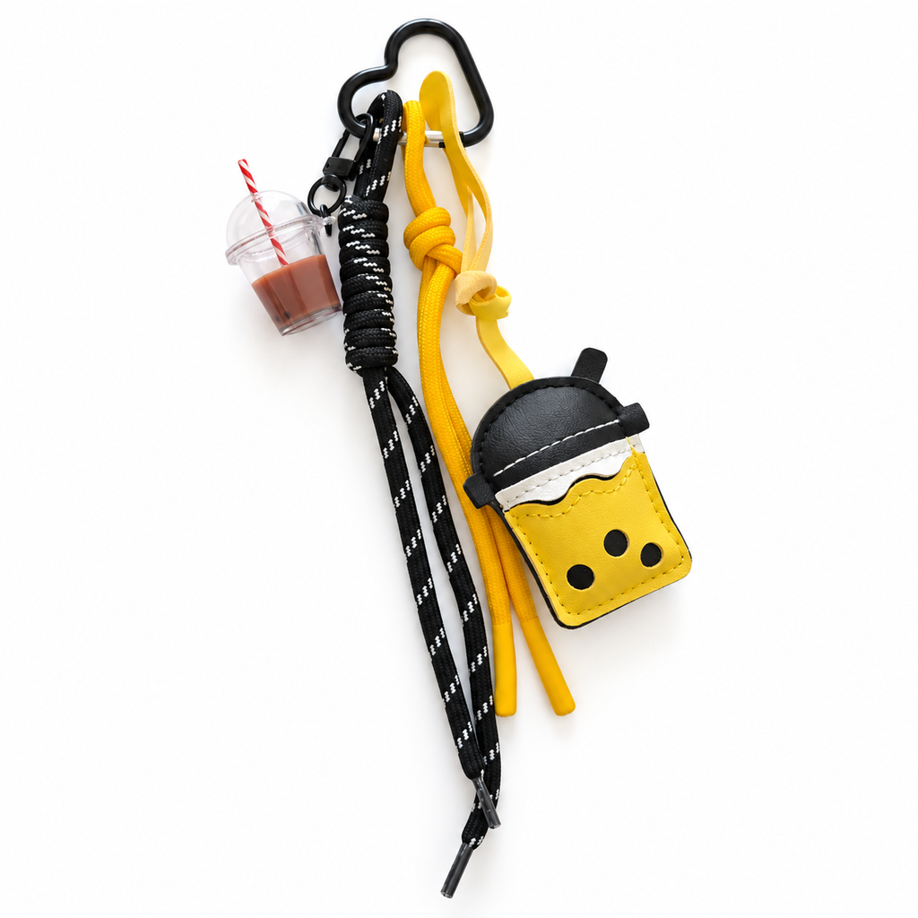 Bubble Tea Bag Charm & Keychain
