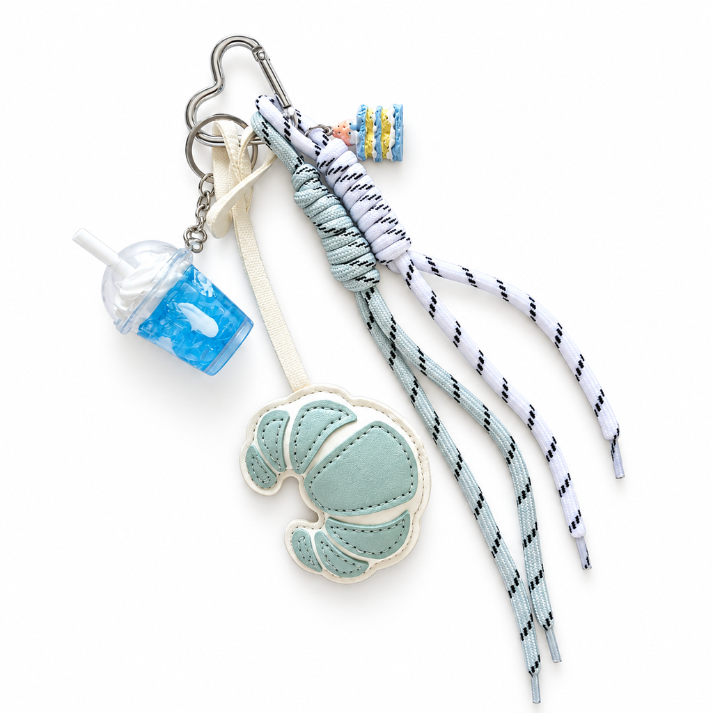 Croissant Bag Charm & Keychain