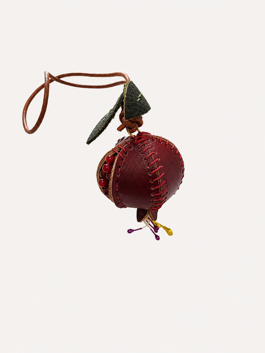 Suede Pomegranate Bag Charm