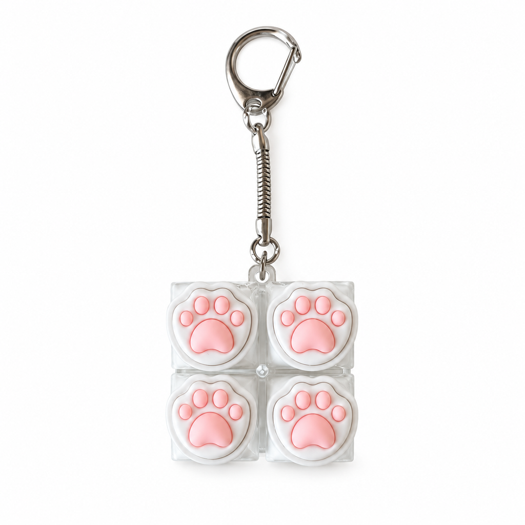 Light-Up Paw Fidget Keychain