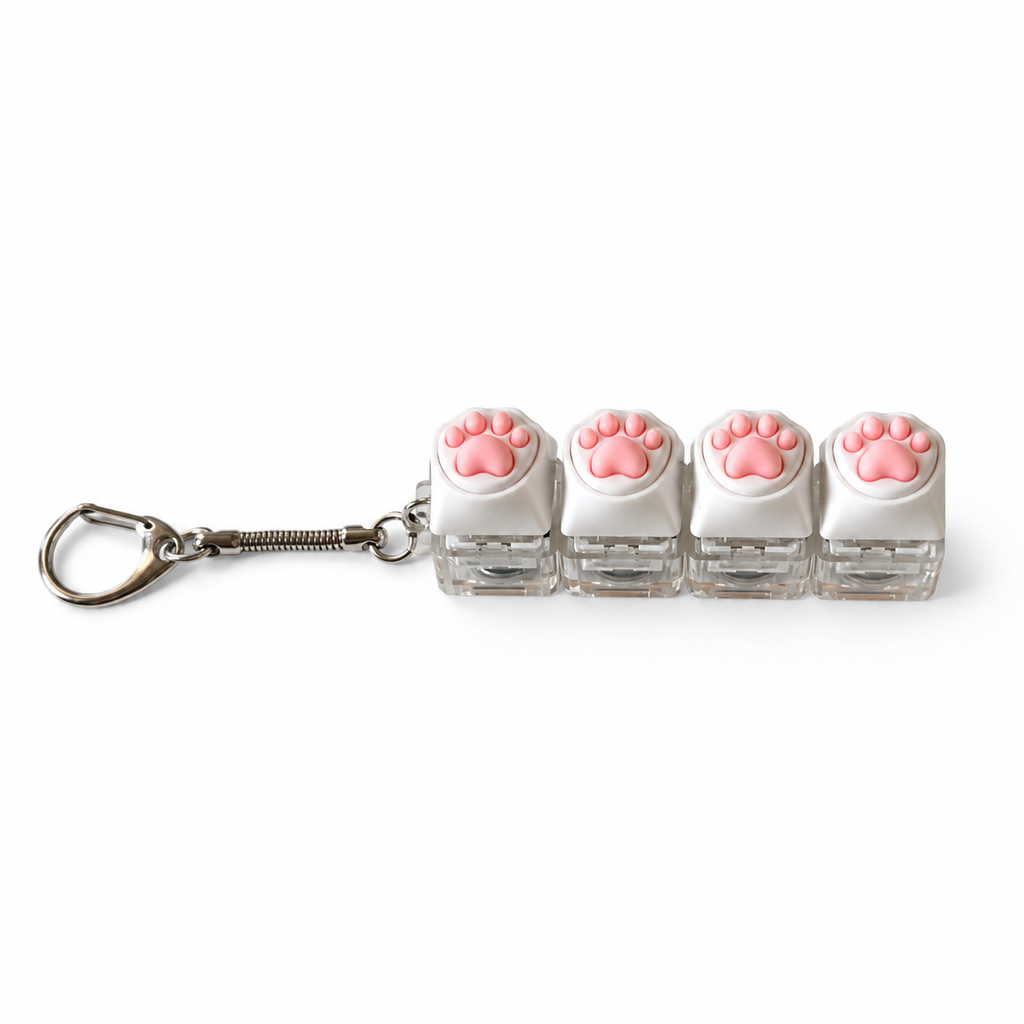 Light-Up Paw Fidget Keychain
