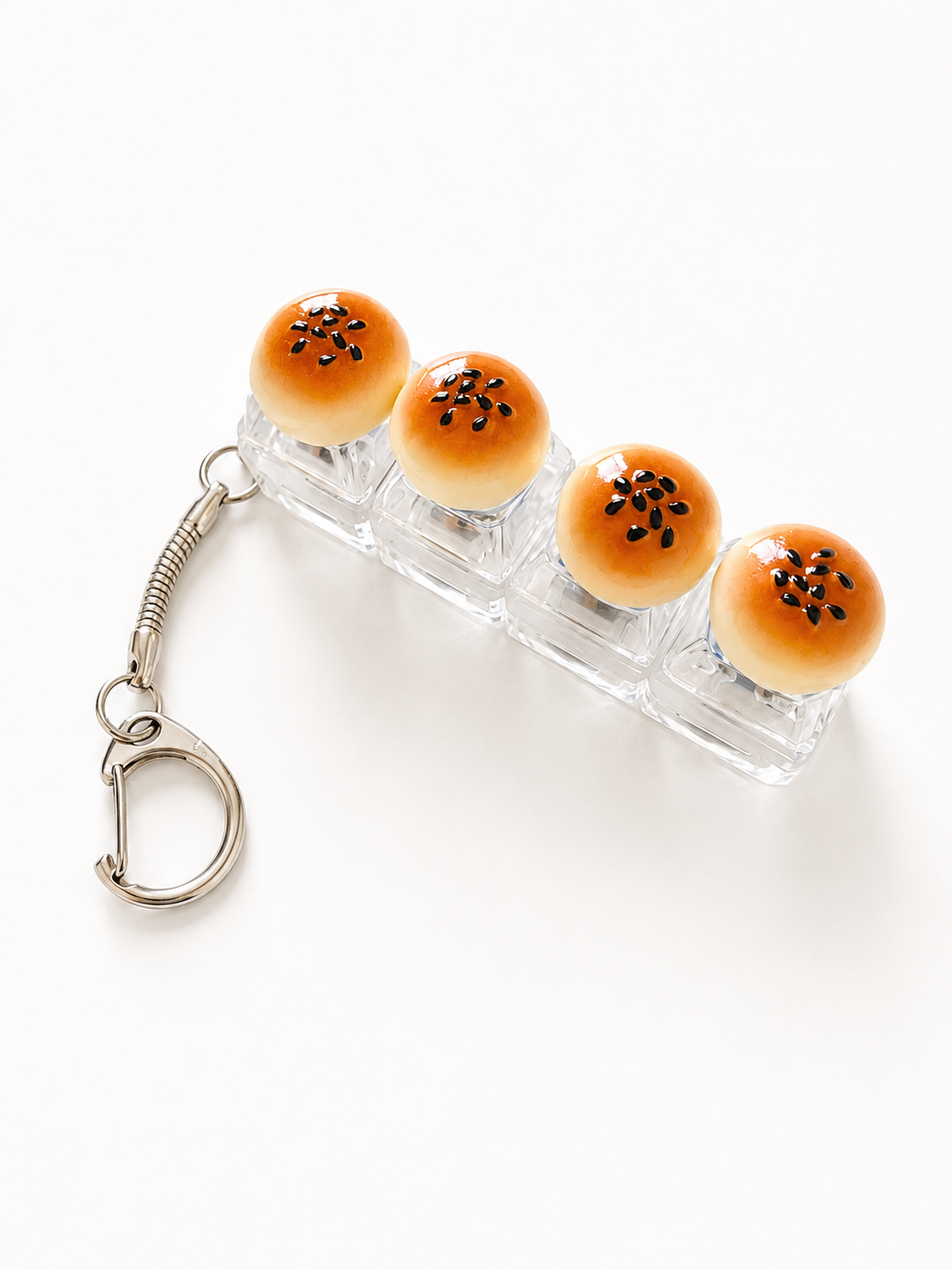 Sesame Bun Light-Up Fidget Keychain