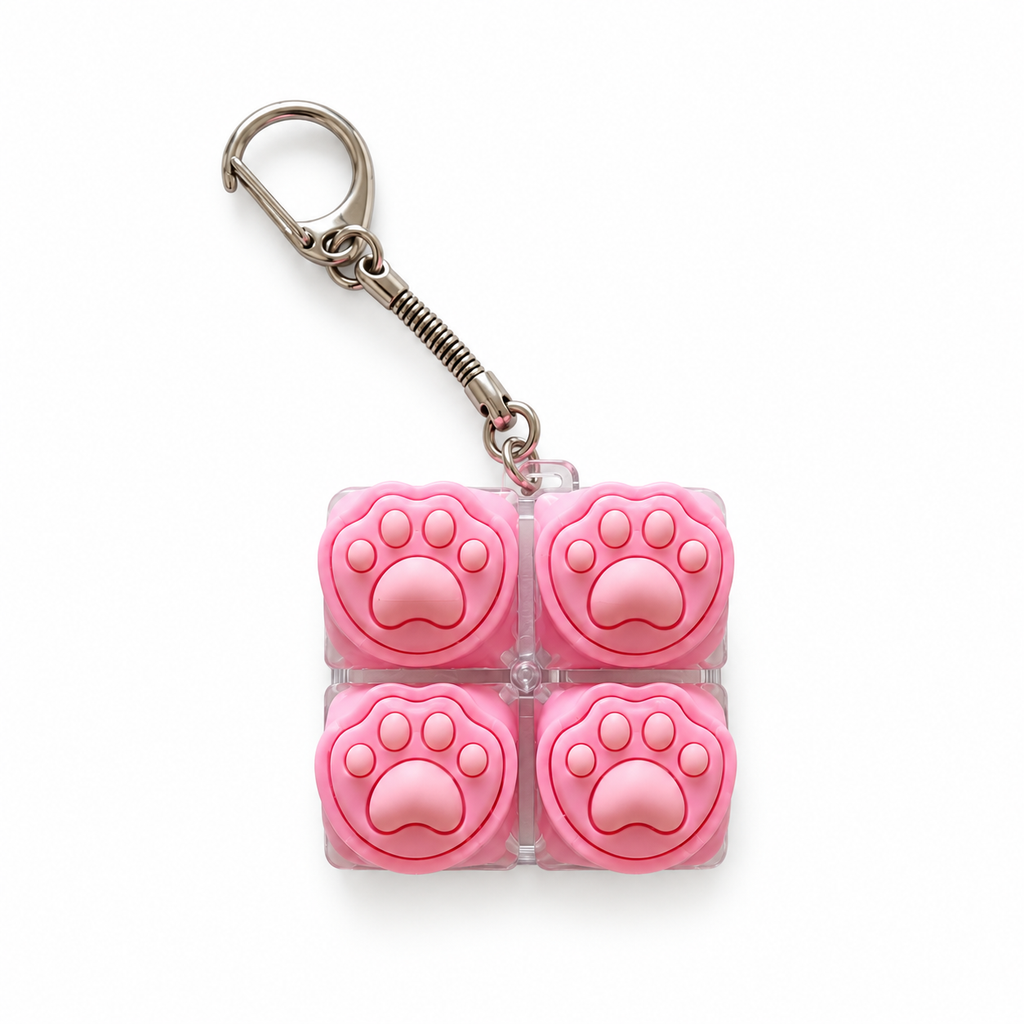 Light-Up Paw Fidget Keychain