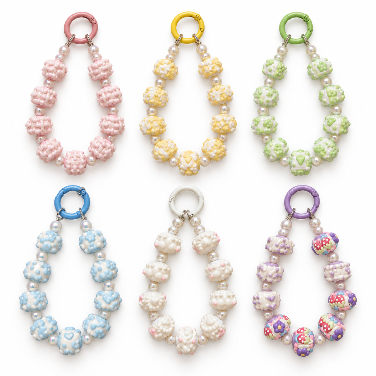 Marshmallow Beaded Phone Wrist Strap