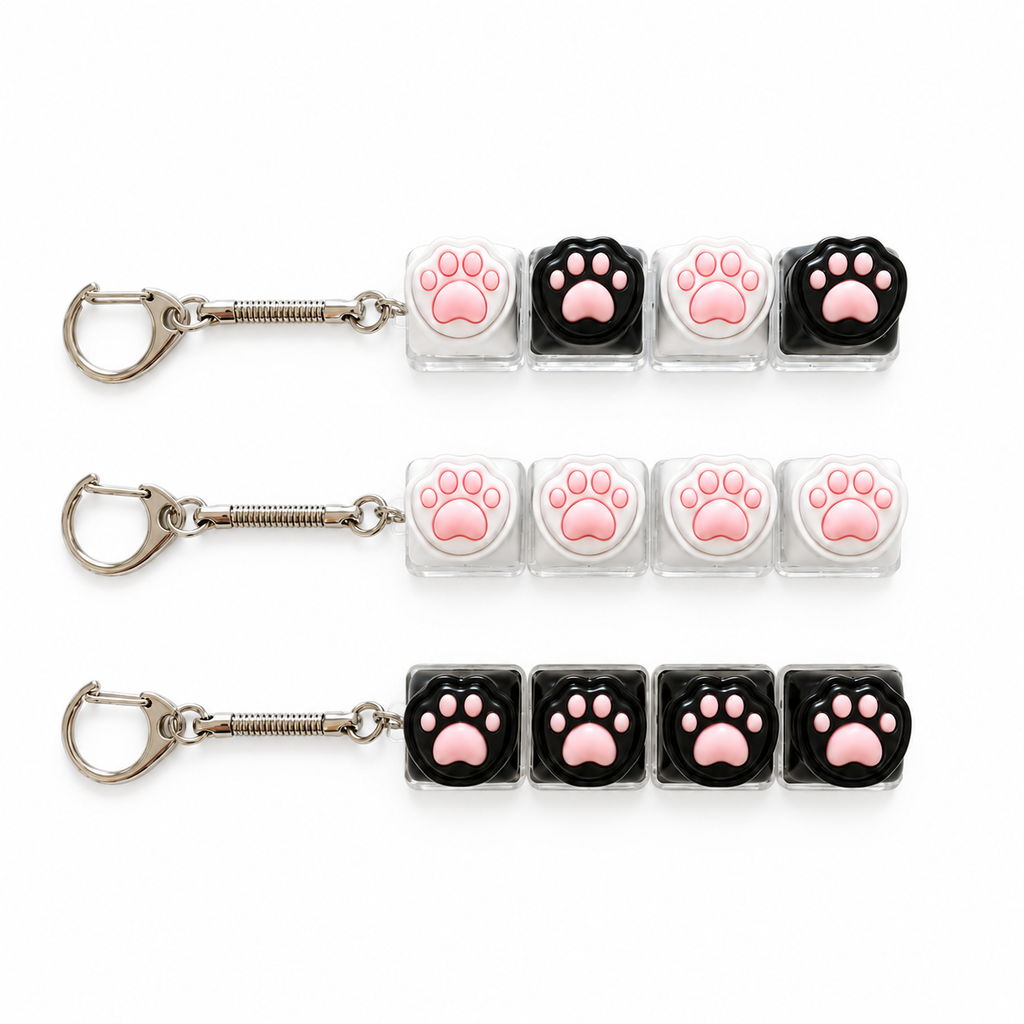 Light-Up Paw Fidget Keychain