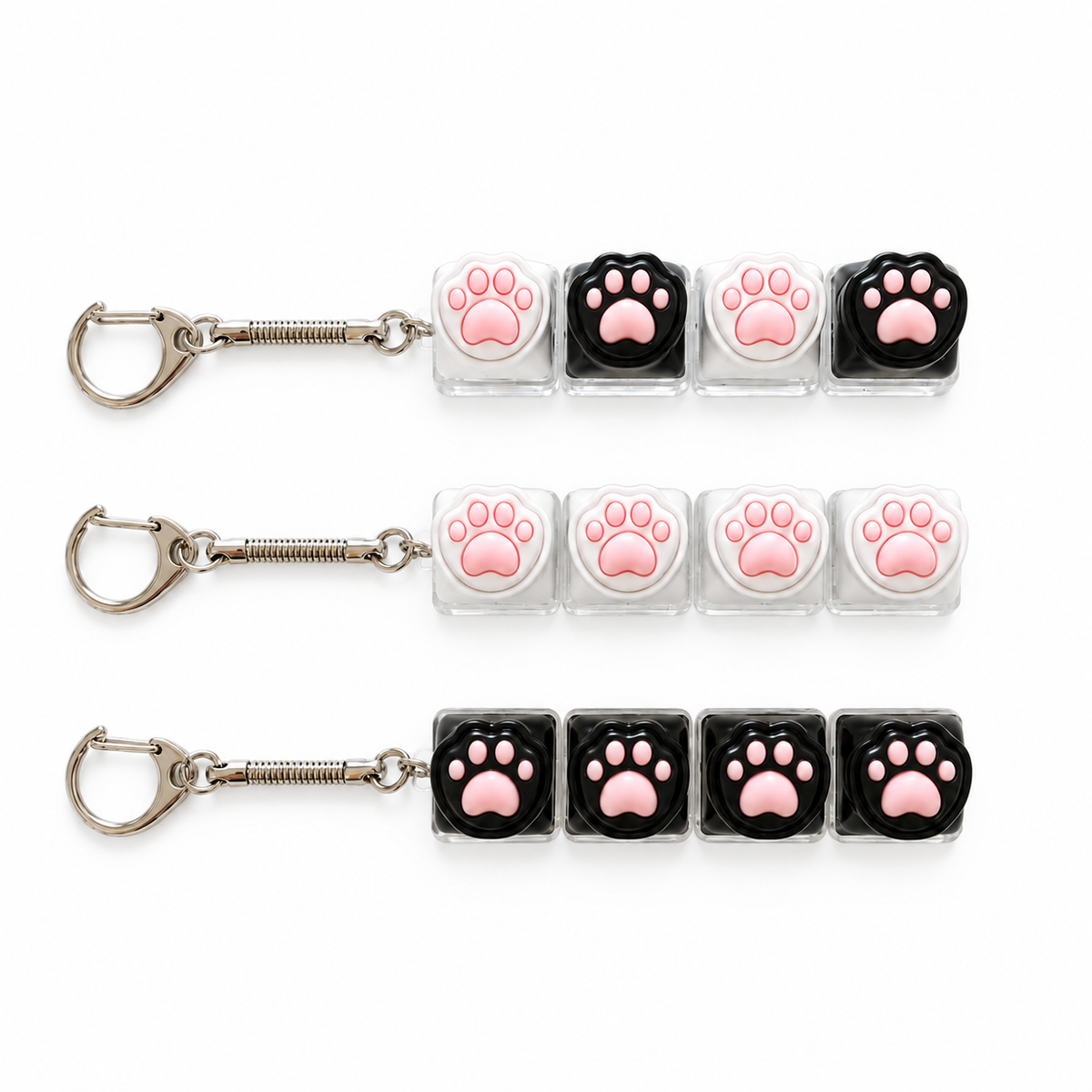 Light-Up Paw Fidget Keychain