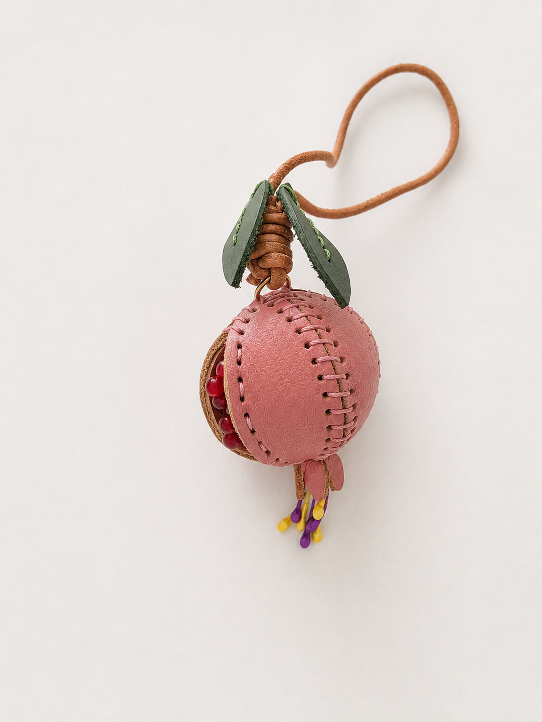 Suede Pomegranate Bag Charm