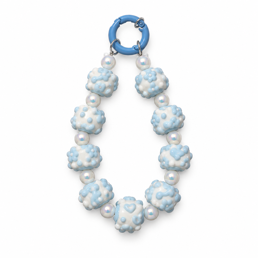 Marshmallow Beaded Phone Wrist Strap