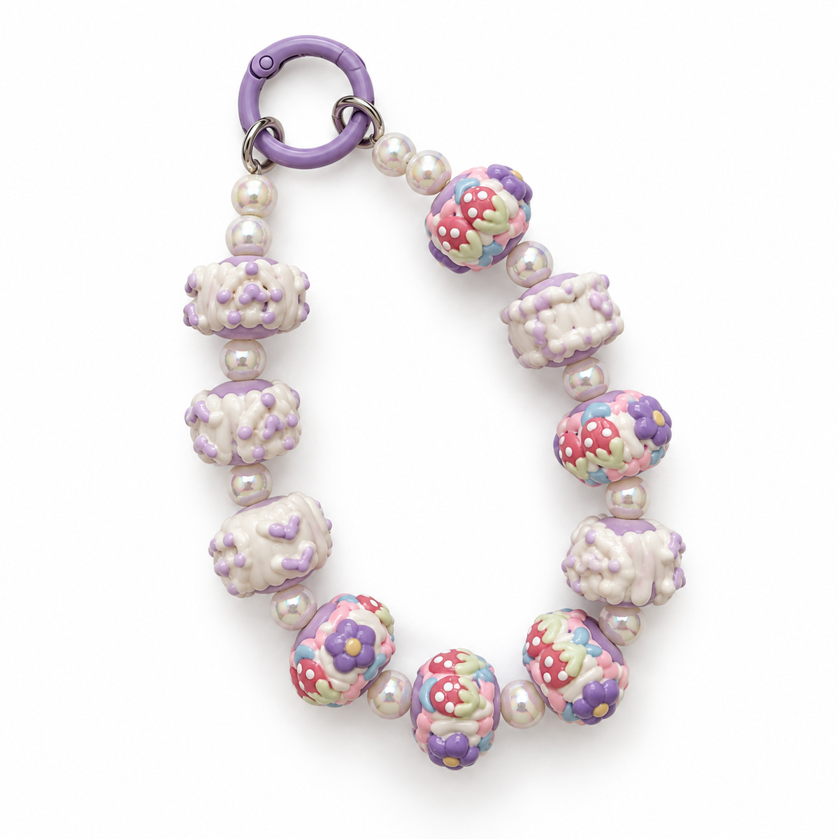 Marshmallow Beaded Phone Wrist Strap