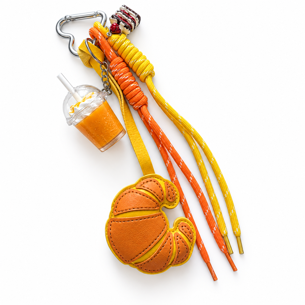 Croissant Bag Charm & Keychain