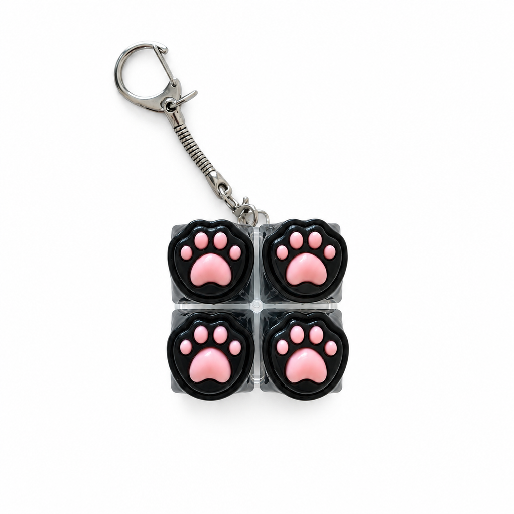 Light-Up Paw Fidget Keychain