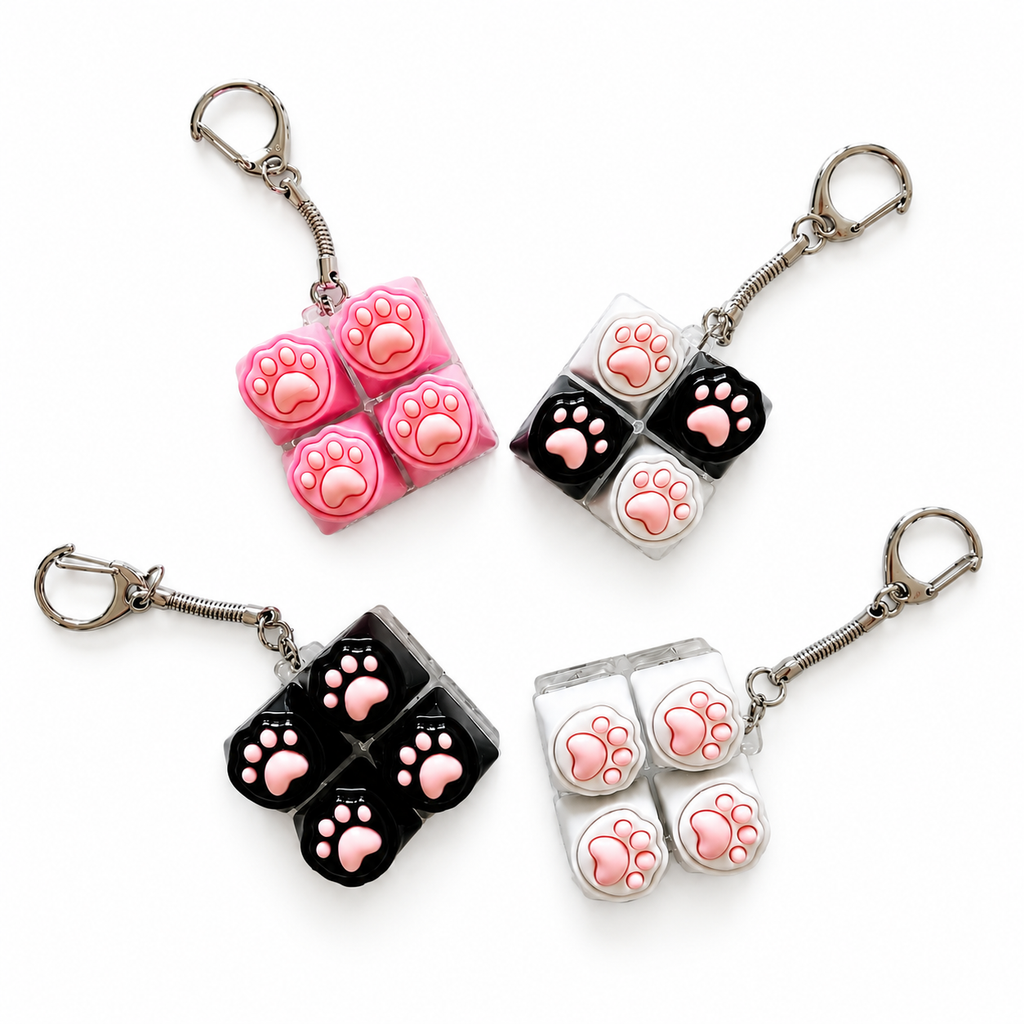 Light-Up Paw Fidget Keychain