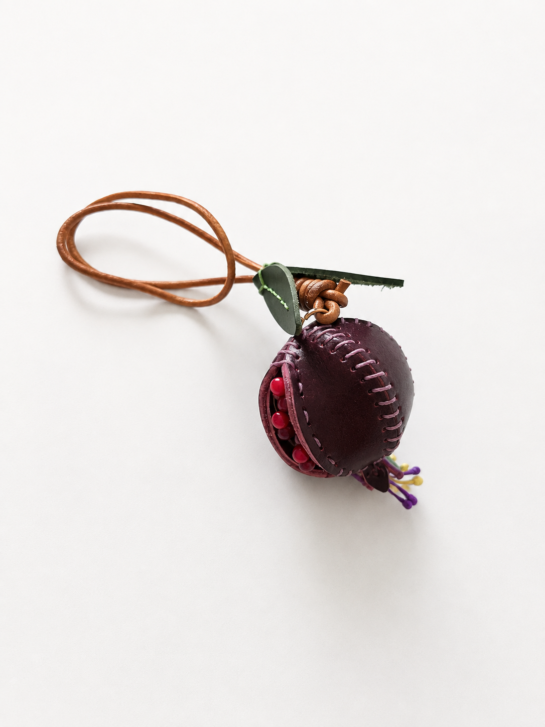 Suede Pomegranate Bag Charm