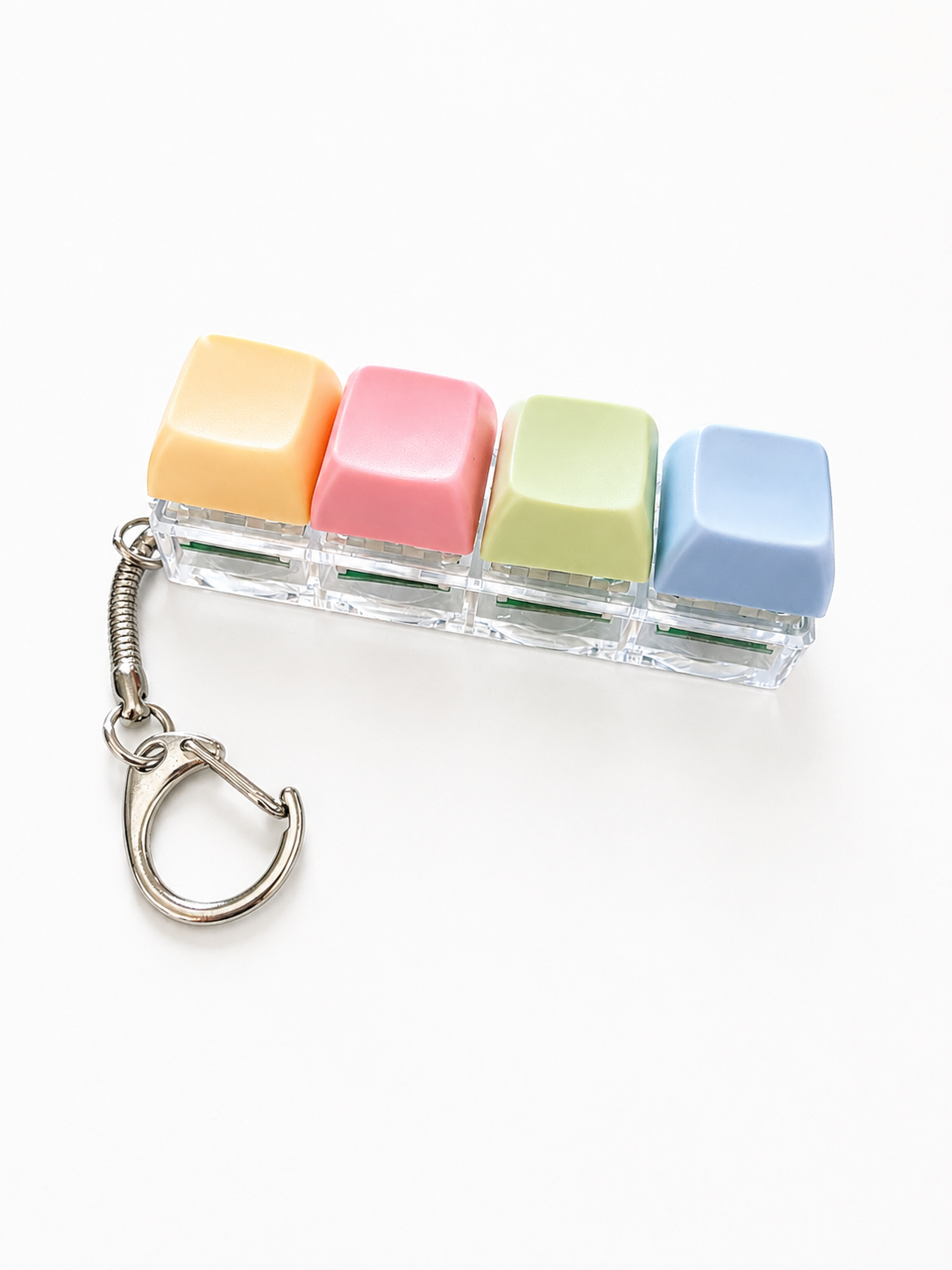 Pastel Button Light-Up Fidget Keychain